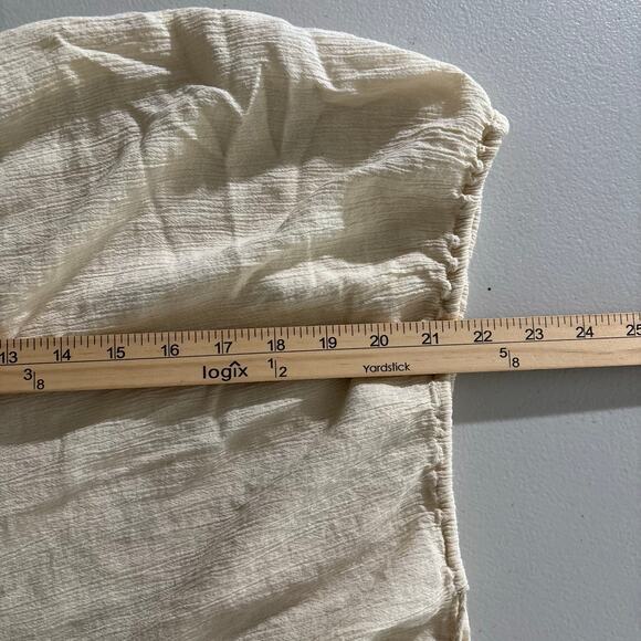 Denim&Supply Ralph Lauren Women Large Cream Drawstring Tasseled Boho Blouse Tops - Picture 6 of 12